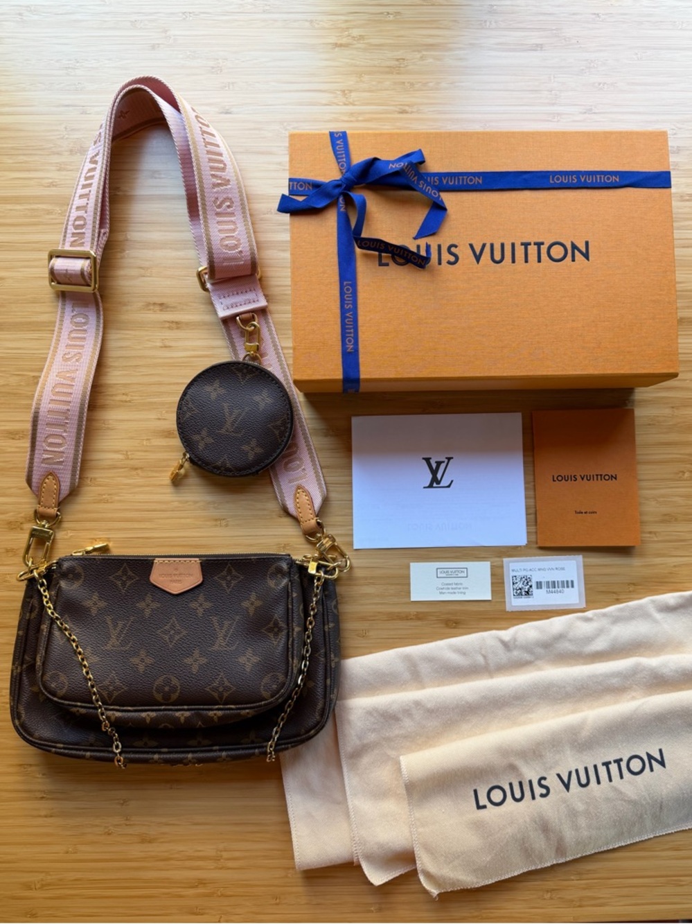 Pre-Loved Louis Vuitton Monogram Multi Pochette Accessoires Light Pink